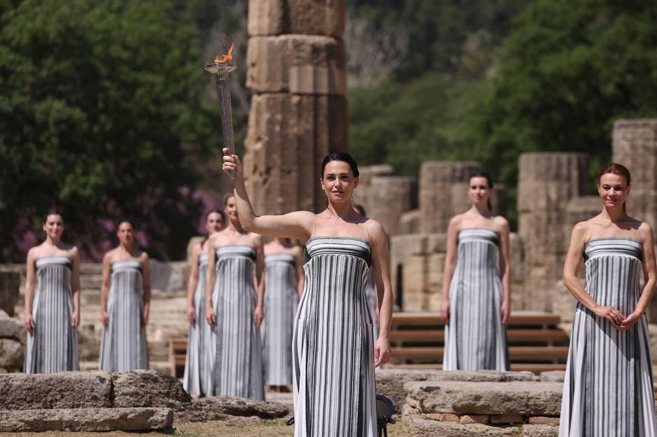 Greece lit the torch of the Summer Olympics in Paris