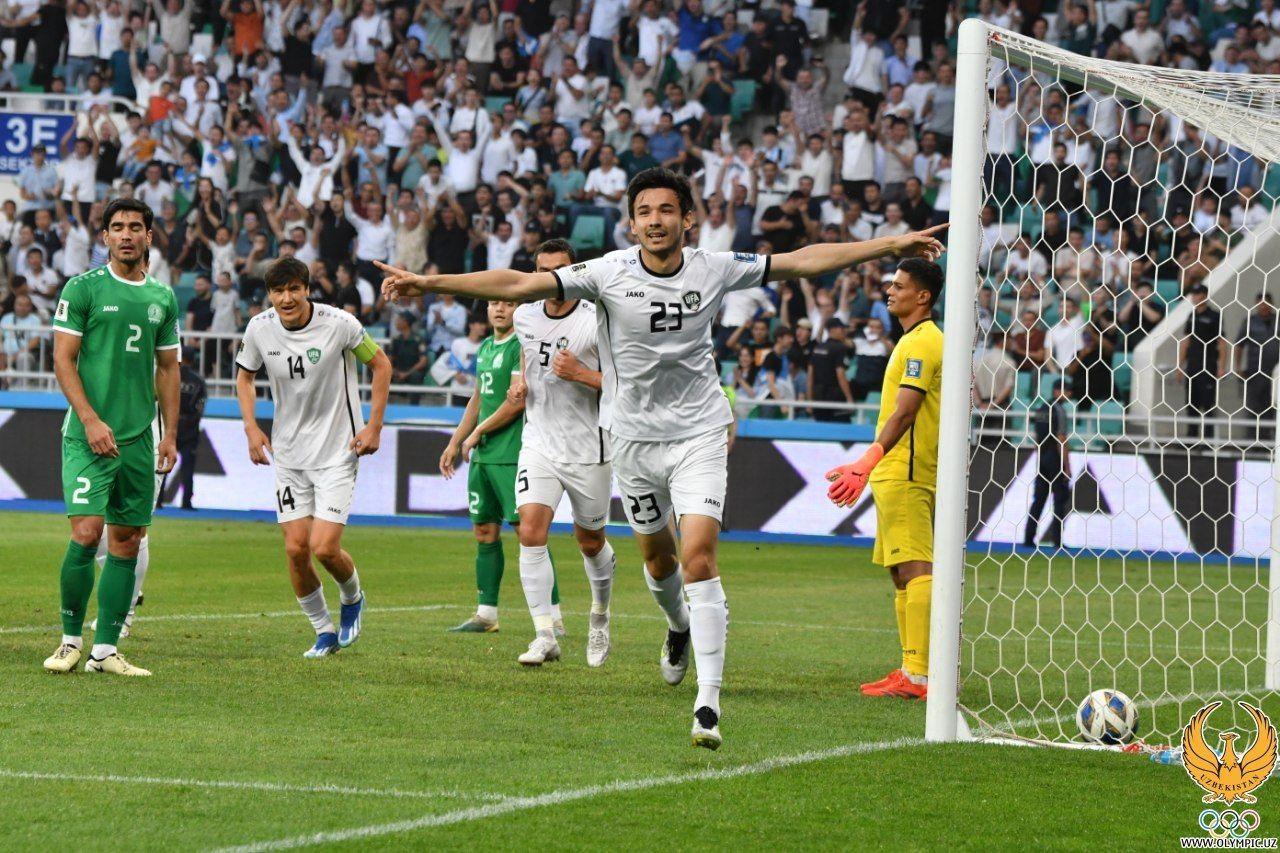 Узбекистан блестяще выступил в матче против Туркменистана в отборочном туре на ЧМ-2026
