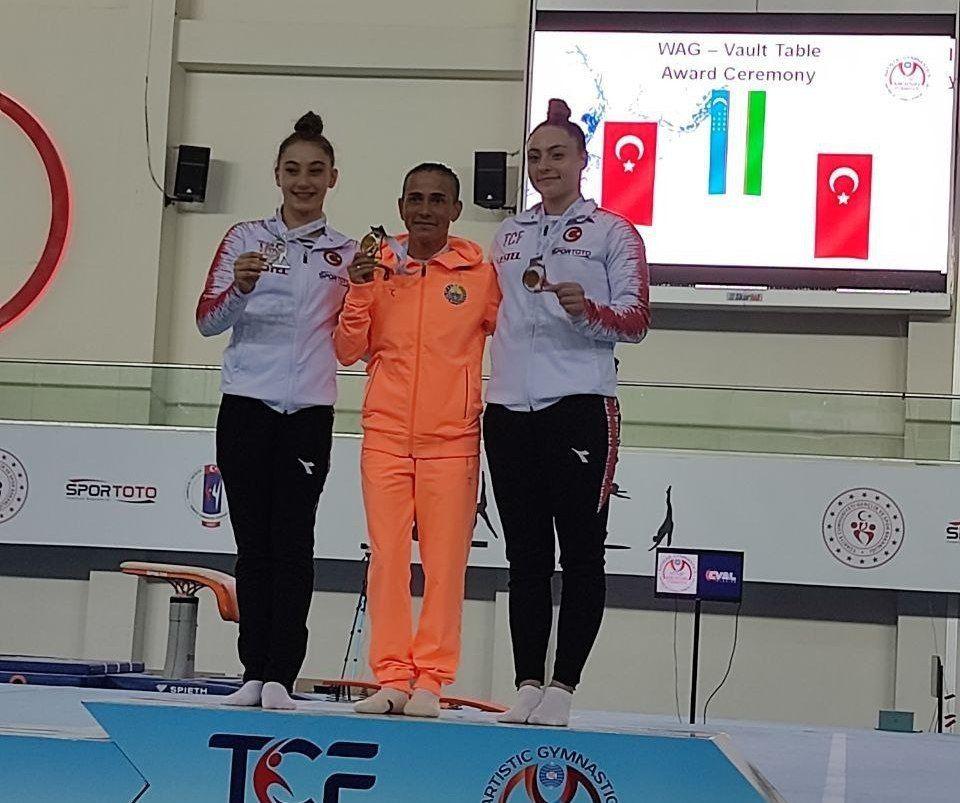 Oksana Chusovitina won the gold medal at the competitions in Türkiye