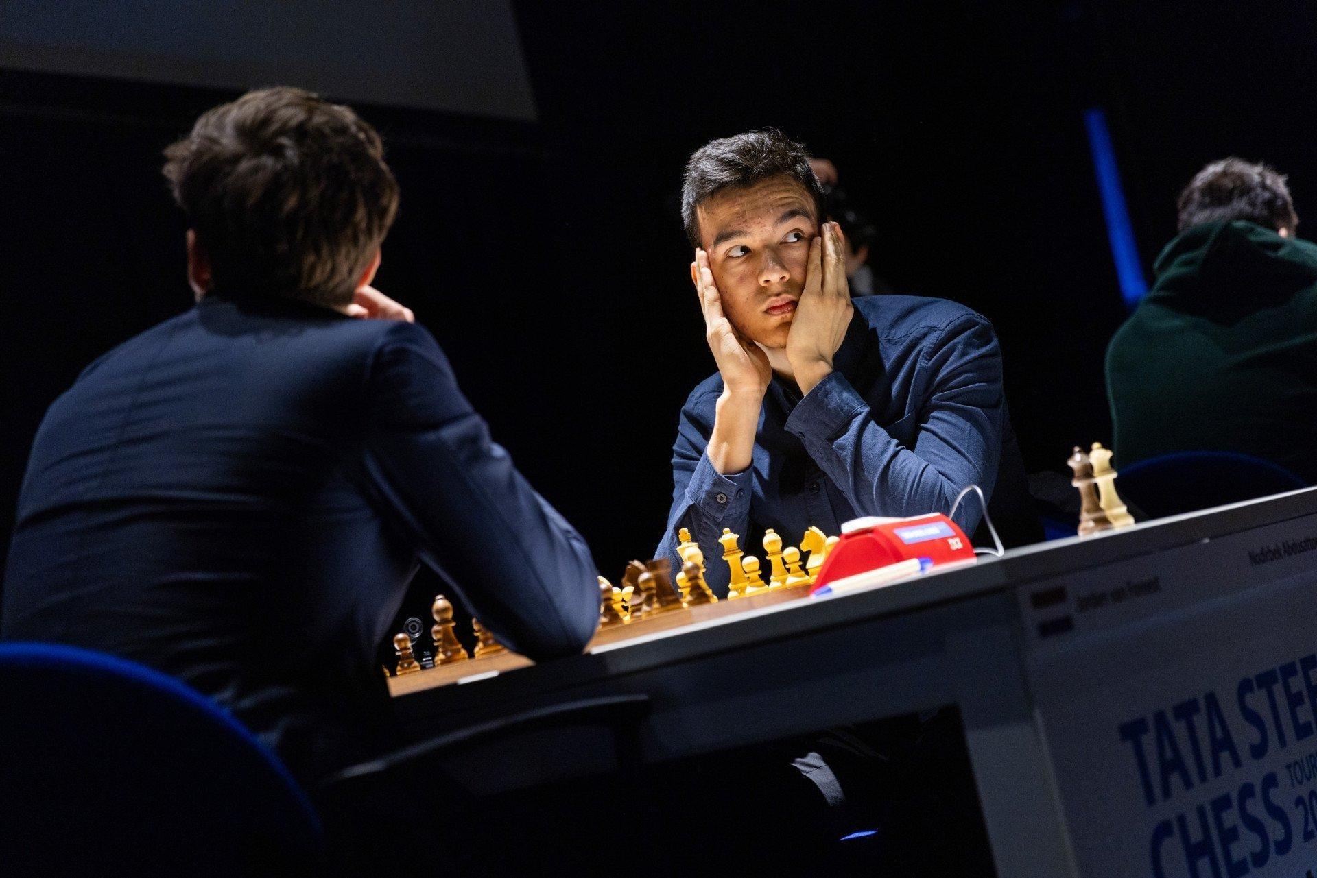 Nodirbek Abdusattarov defeated a Dutch chess player in a six-hour match